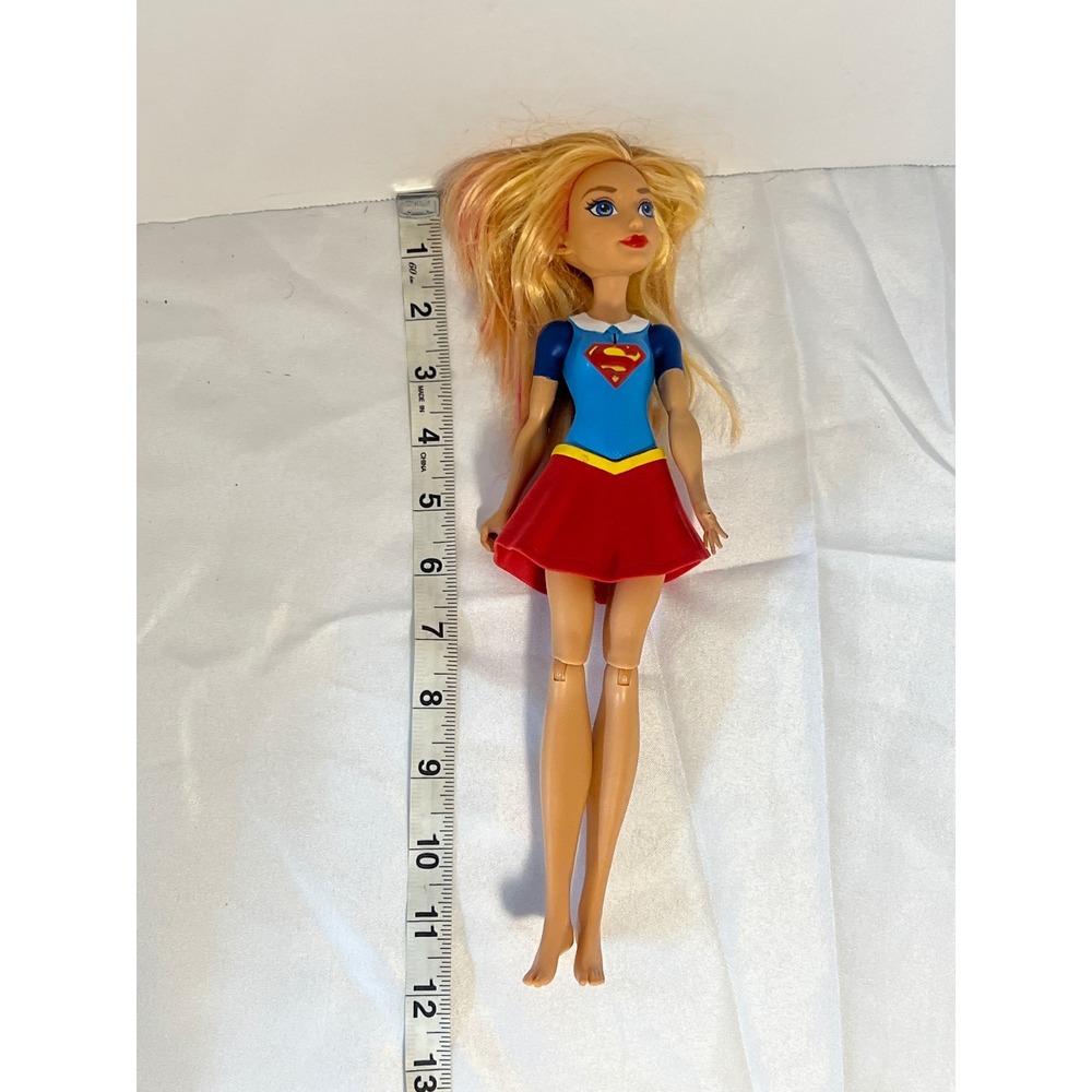DC Supergirl Doll Blonde Red Skirt Blue Top Superman Logo Action Figure - Picture 3 of 4